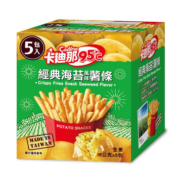 台湾 カディナ Cardina 95℃ ポテトスティック のり塩味｜卡迪那95℃薯條 經典海苔風味 80g