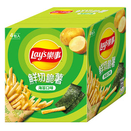 台湾 Lays レイズ フレッシュカット クリスピー のり塩ポテトスティック｜樂事 鮮切脆薯 海苔口味薯條 72g