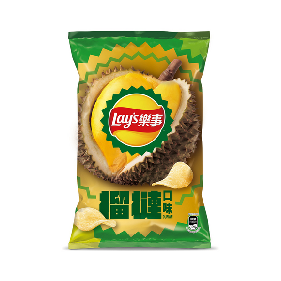 台湾 Lays レイズ 楽事 ポテトチップス ドリアン風味｜樂事 榴槤口味洋芋片 70g