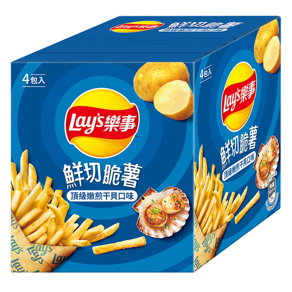 台湾 Lays レイズ フレッシュカット クリスピー 帆立バター風味ポテトスティック｜樂事 鮮切脆薯 頂級嫩煎干貝味薯條 72g