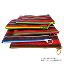 台湾漁師網バッグ地 仕切り付マルチポーチ ボーダー柄（ブラック・レッド・ホワイト）｜茄芷袋拉鍊包 黑紅白線條款（本体・ファスナーの色はランダム出荷）※ご購入の場合、色の原因で返品・交換は対応不可