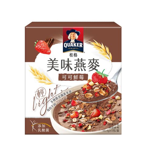 台湾QUAKER クエーカー オートミール いちこ・チョコレート風味｜桂格美味燕麥 可可鮮莓風味 232g（46.4gx5パック）