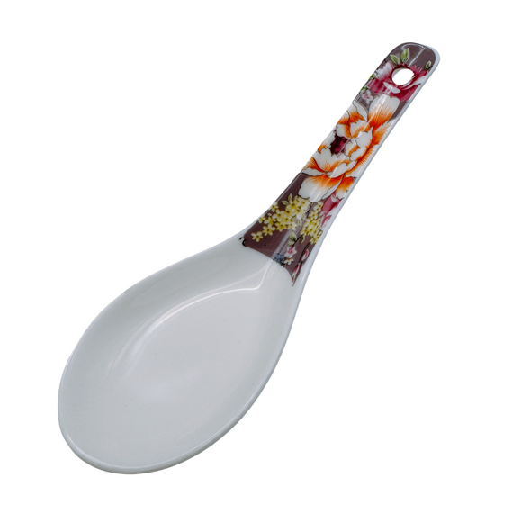 台湾花布（客家花布）柄 食器 レンゲ （ブルー・レッド・ピンク・ラベンダー・イェロー）｜台灣花布（客家花布）湯匙 （藍・紅・粉紅・紫・黃）