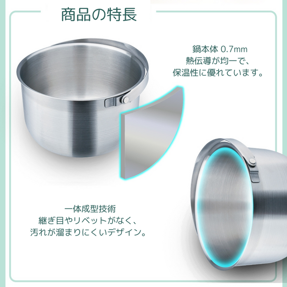 直火OK 多用途 蓋付き・持ち手付き厚手電鍋内鍋セット 6人用・6合（Lサイズ・Mサイズ電鍋適用）