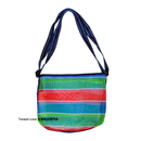 台湾製 漁師網 ナイロンバッグ (茄芷袋) 台湾カラー ボーダー ショルダーバッグ｜茄芷袋 斜背包（小書包）