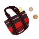 ミニ漁師網バッグ コインケース（小銭入れ﻿）ボーダー柄（ブラック・レッド・ホワイト）｜迷你茄芷袋零錢包 黑紅白線條款（本体・ファスナーの色はランダム出荷）※ご購入の場合、色の原因で返品・交換は対応不可