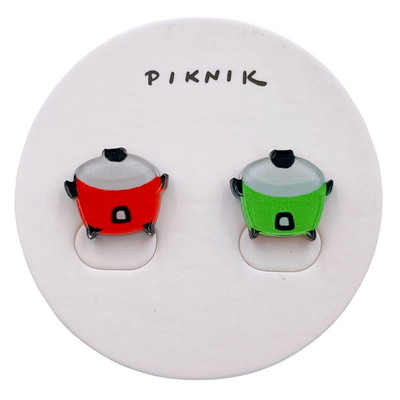 日日野餐 PIKNIK ピアス／イヤリング 電鍋｜日日野餐 PIKNIK 耳環／耳夾 台灣文化系列 紅綠電鍋