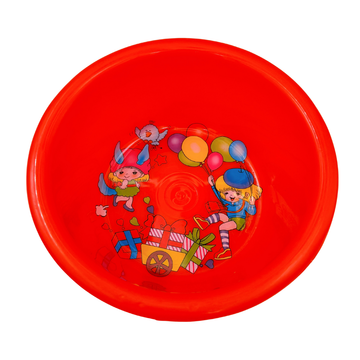 台湾製 レトロ 昔懐かしイラスト柄 湯おけ（レッド・グリーン・ブルー・ピンク）｜※柄はランダム出荷｜台灣製 古早味印花浴盆 卡通圖案（顏色：紅・綠・黃・桃紅）｜※圖案隨機