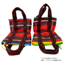 ミニ漁師網バッグ コインケース（小銭入れ﻿）ボーダー柄（ブラック・レッド・ホワイト）｜迷你茄芷袋零錢包 黑紅白線條款（本体・ファスナーの色はランダム出荷）※ご購入の場合、色の原因で返品・交換は対応不可