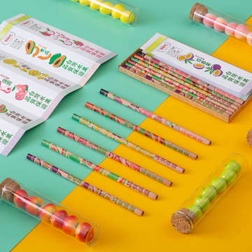 レトロ可愛い 台湾 利百代 台湾果物柄鉛筆セット｜利百代 台灣水果鉛筆｜硬度：2B - 0