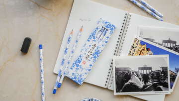 レトロ可愛い 台湾 利百代 青花磁器柄鉛筆｜利百代 青花瓷水性漆鉛筆｜硬度：2B