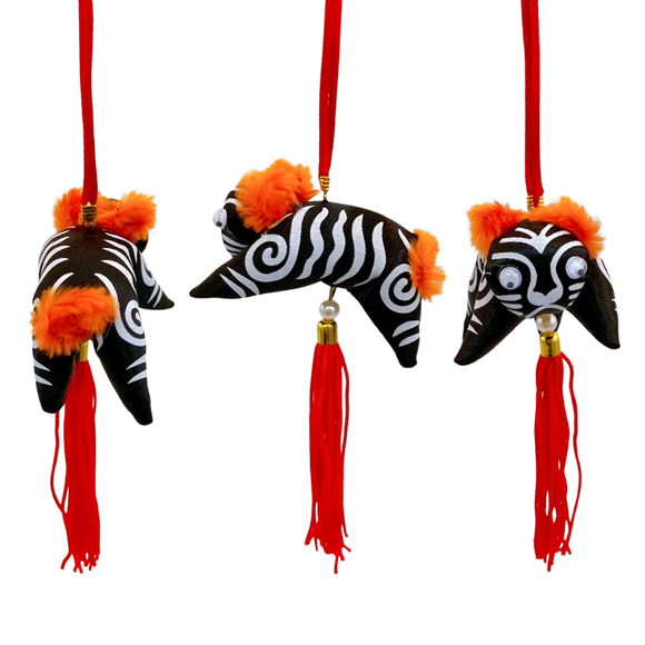 レトロ 虎の吊るし飾り（黒）｜復古懷舊老虎掛飾（黑）