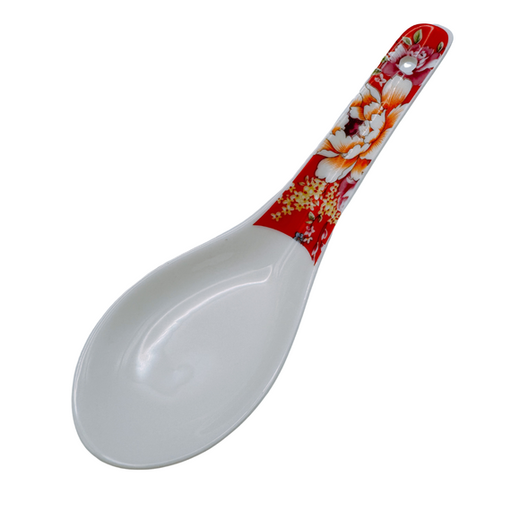 台湾花布（客家花布）柄 食器 レンゲ （ブルー・レッド・ピンク・ラベンダー・イェロー）｜台灣花布（客家花布）湯匙 （藍・紅・粉紅・紫・黃）