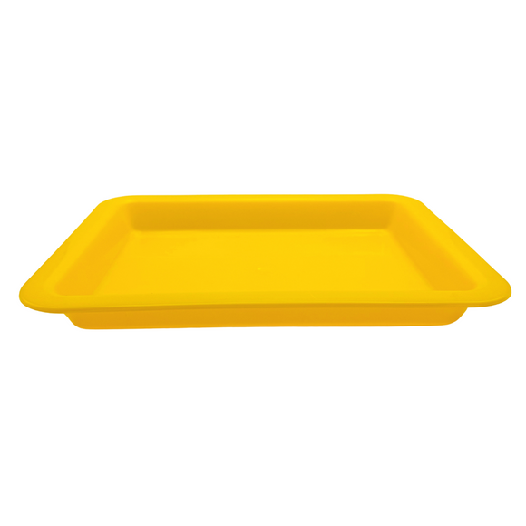 台湾の万能カラフルプラスチックトレイ（浅め）小 ｜カラー：イエロー｜塑膠長方盤（淺） 黃色 小