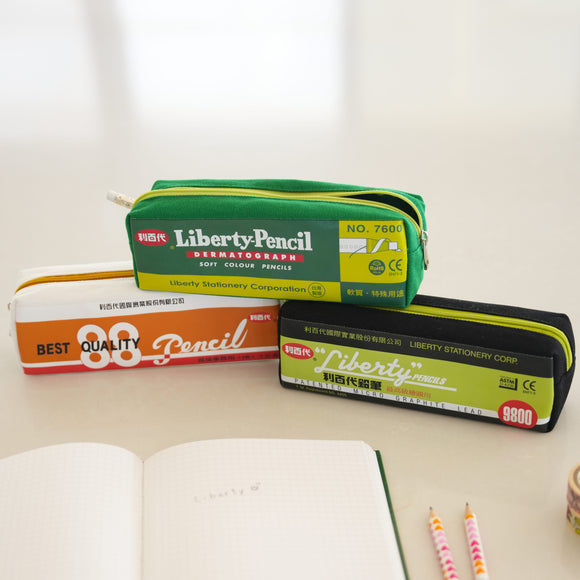 レトロ可愛い 台湾 利百代 88イエロー ペンシル パッケージデザイン柄 ペンケース｜利百代 88 經典黃桿鉛筆 筆袋