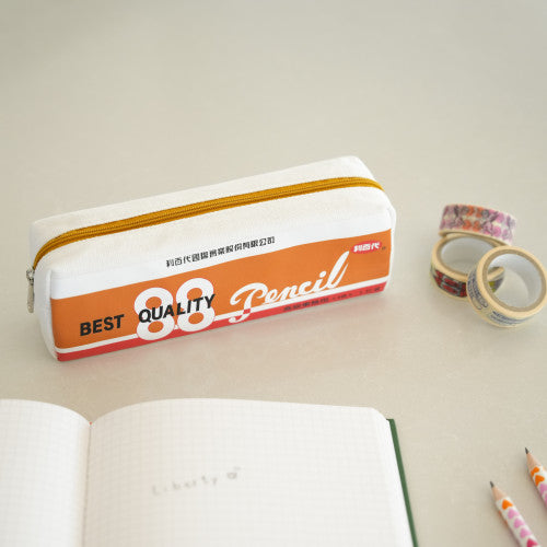 レトロ可愛い 台湾 利百代 88イエロー ペンシル パッケージデザイン柄 ペンケース｜利百代 88 經典黃桿鉛筆 筆袋