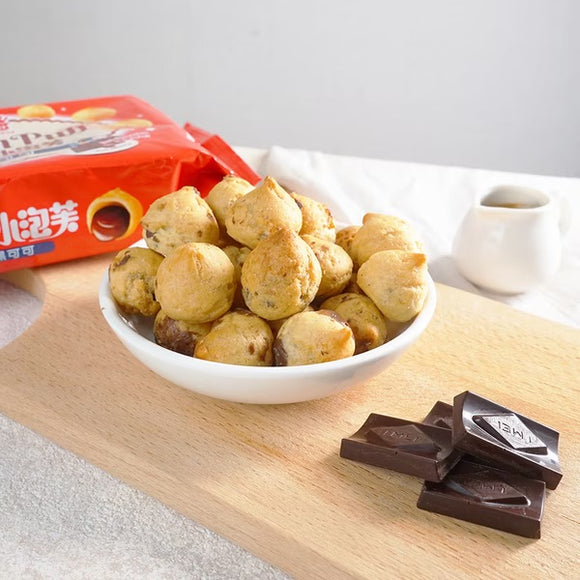 〈3点セット〉義美 ダークチョコパフ｜ダークチョコレートパイシュー｜義美小泡芙 黑可可 57gx3