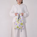 印花楽 折りたたみエコバッグ レトロ窓ガラス柄17号 ライラックパープル｜可收捲小背心袋 玻璃海棠17號 丁香紫