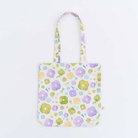 印花楽 角丸トートバッグ レトロ窓ガラス柄17号 ライラックパープル｜圓角方形購物袋 玻璃海棠17號 丁香紫