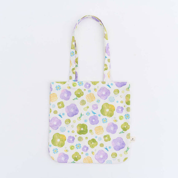 印花楽 角丸トートバッグ レトロ窓ガラス柄17号 ライラックパープル｜圓角方形購物袋 玻璃海棠17號 丁香紫