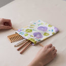 印花楽 巾着ポーチ レトロ窓ガラス柄17号 ライラックパープル｜束口小物袋 玻璃海棠17號 丁香紫