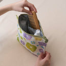 印花楽 台形ポーチ ファスナー付き レトロ窓ガラス柄17号 ライラックパープル｜拉鏈梯形收納包 玻璃海棠17號 丁香紫