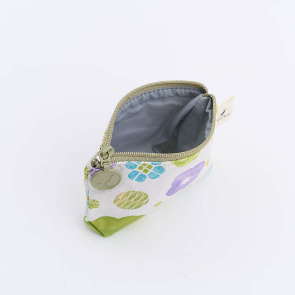 印花楽 小物入れ（ポーチ・コインケース）ファスナー付き レトロ窓ガラス柄17号 ライラックパープル｜小東西拉鏈包 玻璃海棠17號 丁香紫