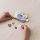 印花楽 小物入れ（ポーチ・コインケース）ファスナー付き レトロ窓ガラス柄17号 ライラックパープル｜小東西拉鏈包 玻璃海棠17號 丁香紫