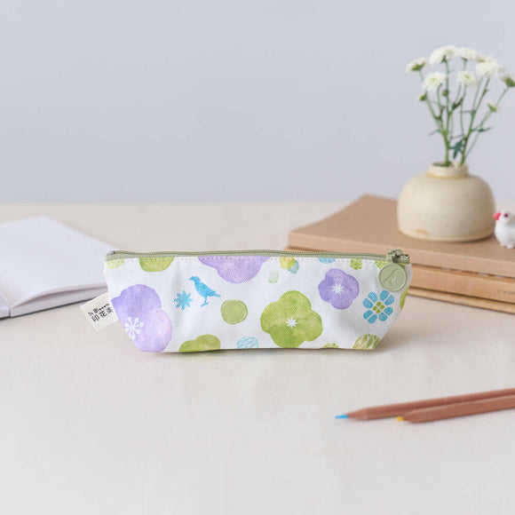 印花楽 ペンケース レトロ窓ガラス柄17号 ライラックパープル｜拉鏈筆袋 玻璃海棠17號 丁香紫