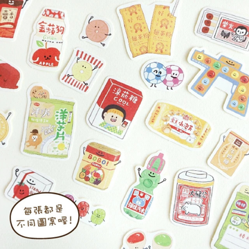 RIRIKOKO デコレーションステッカーパック（台湾レトロ雑貨店）｜哩哩扣扣裝飾貼紙包 柑仔店