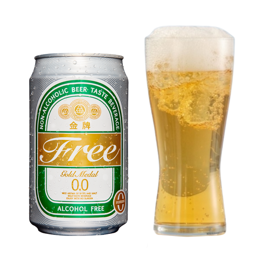台湾ビール金牌（金メダル）Free ノンアルコール｜台灣啤酒（台啤）金牌 FREE 無酒精啤酒（ALCOHOL FREE） 330ml