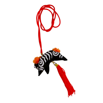 レトロ 虎の吊るし飾り（黒）｜復古懷舊老虎掛飾（黑）