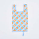 印花楽 折りたたみエコバッグ レトロ窓ガラス柄18号 アプリコットオレンジ×ブルー｜可收捲小背心袋 玻璃海棠18號 杏桃橘藍