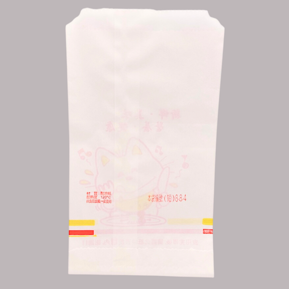 台湾 レトロな耐油紙袋（猫柄・台湾オムレツ／ダンビン用） 10枚セット 駄菓子袋｜蛋餅袋 防油紙袋 10個入