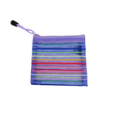 カラーボーダー メッシュポーチ（10.5x10cm）｜橫條紋彩色網格袋-6