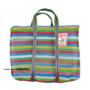 台湾製 細ボーダー柄（5色）漁師網 ナイロンバッグ (茄芷袋)｜Sサイズ｜5色細條紋 茄芷袋