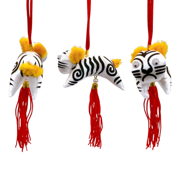 レトロ 虎の吊るし飾り（白）｜復古懷舊老虎掛飾（白）