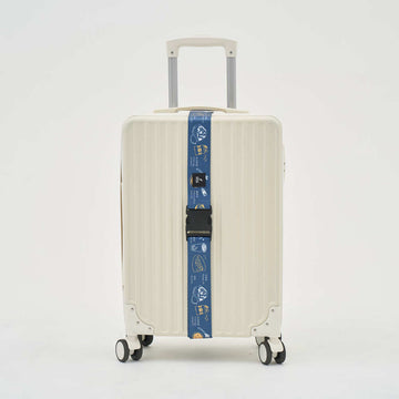 印花楽 スーツケースベルト 台湾グルメ ディープブルーグリーン｜行李束帶 台灣美食 深藍綠