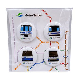 台北メトロ Taipei Metro 列車 ブリキマグネットセット｜台北捷運 捷運馬口鐵磁鐵（冰箱貼）｜お土産