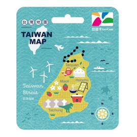 数量限定 レア台湾交通系ICカード 台湾地図（桃園・新竹・苗栗・台中） ユーユーカード｜拼台灣造型悠遊卡 桃竹苗中