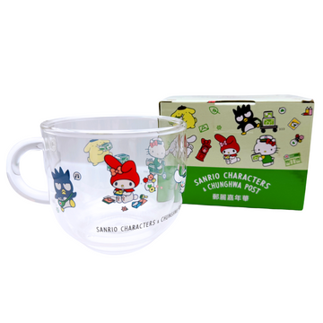〈数量限定〉中華郵政（台湾郵便局）× サンリオ 心あたたまる二重ガラスコップ｜中華郵政x三麗鷗 溫暖你的心 雙層玻璃杯