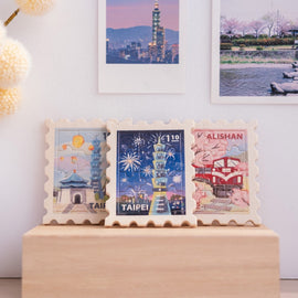 遊木時光 WOOD TIME 台湾ミニ風景 木製パズルマグネット｜台灣拼風景木製磁鐵