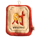 お手拭きタオル 麻雀 吉祥文字：財｜好運擦手巾 財富紅