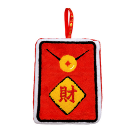 お手拭きタオル ホンバオ（紅包）吉祥文字：財｜好運擦手巾 紅包（財）