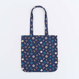 印花楽 角丸トートバッグ クラシック柄 落ち着きブルー｜圓角方形購物袋 經典花色 沉穩藍