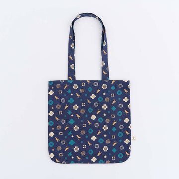 印花楽 角丸トートバッグ クラシック柄 落ち着きブルー｜圓角方形購物袋 經典花色 沉穩藍