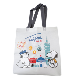 台湾限定 SNOOPY スヌーピー プラスチック製 手提げ袋 スヌーピー兄弟の台北旅行｜史努比兄弟台北旅遊購物袋