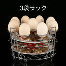 電鍋便利道具 ステンレス製 ⁡3段ラック 蒸しラック 卵蒸しスタンド｜不鏽鋼三段蒸架