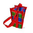 台湾製 漁師網 ナイロンドリンクバッグ（水筒カバー・水筒ホルダー・水筒入れ）肩掛けタイプ レッド｜茄芷袋飲料袋 紅 肩背式