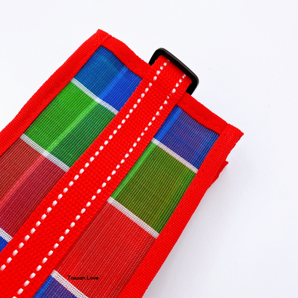 台湾製 漁師網 ナイロンドリンクバッグ（水筒カバー・水筒ホルダー・水筒入れ）手提げタイプ レッド｜茄芷袋飲料袋 紅 手提式